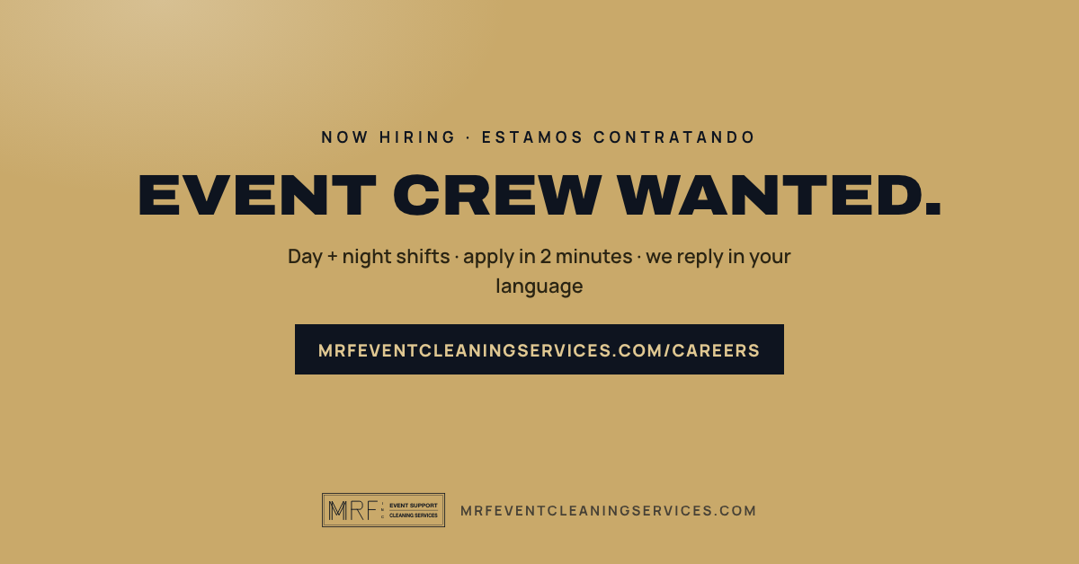 EVENT CREW WANTED.