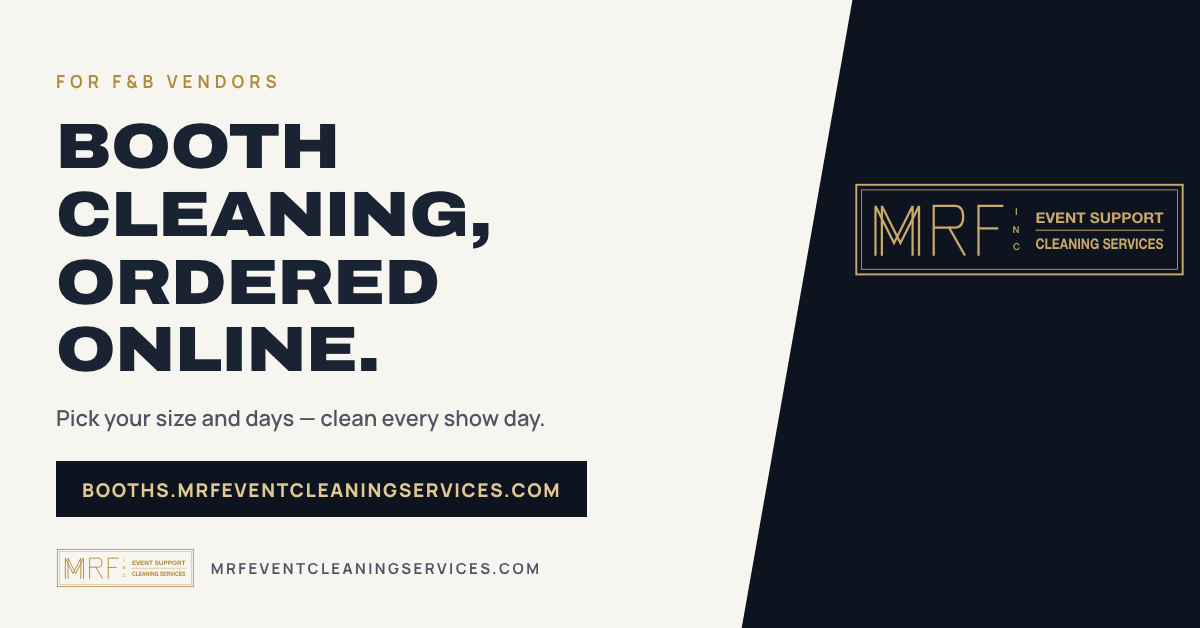 BOOTH CLEANING, ORDERED ONLINE.