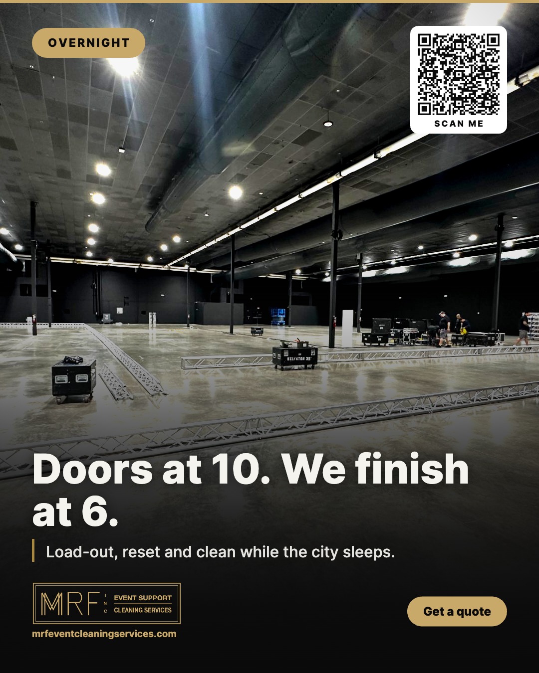 Doors at 10. We finish at 6.